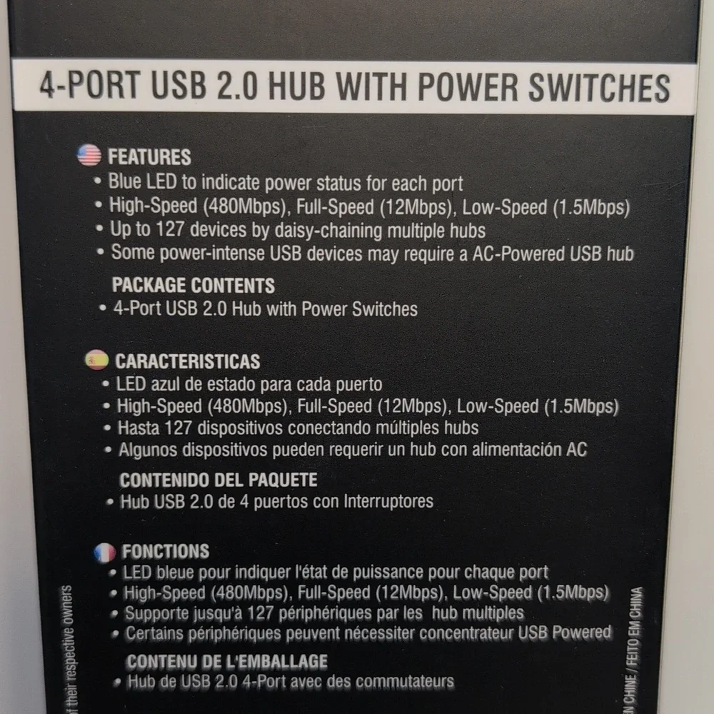 4-Port USB 2.0 Hub (Pack of 4) - Picture 2 of 4
